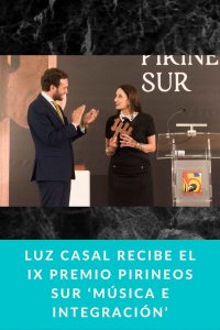 Luz Casal recibe el IX premio Pirineos Sur ‘Música e Integración’