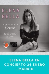 Elena Bella en concierto 26 enero - Madrid