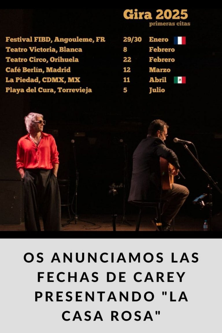 Os anunciamos las fechas de CAREY presentando «La Casa Rosa»