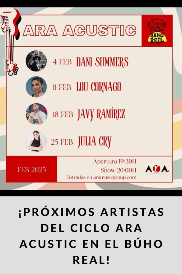 ¡Próximos artistas del ciclo ARA ACUSTIC en el Búho Real!