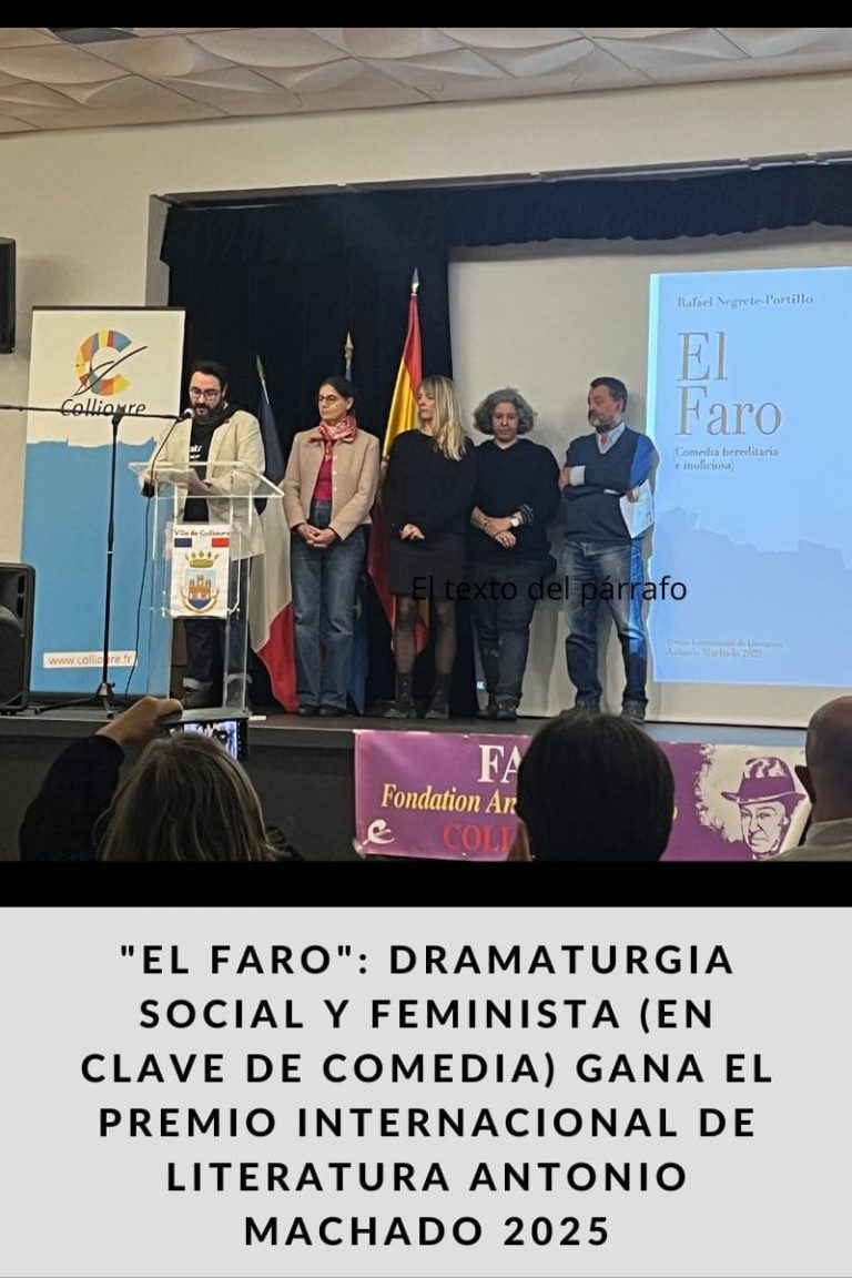«El Faro»: dramaturgia social y feminista (en clave de comedia) gana el Premio Internacional de LITERATURA Antonio Machado 2025