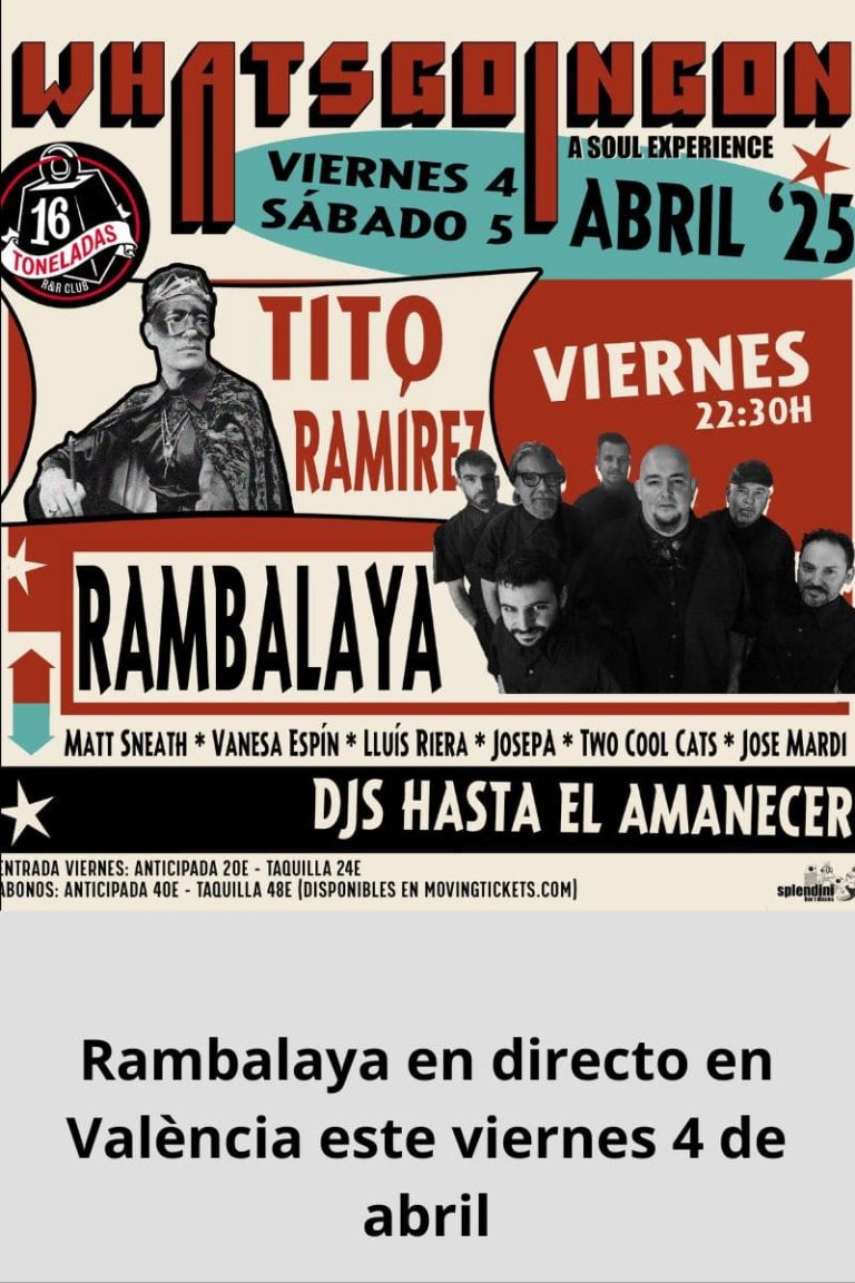 Rambalaya en directo en València este viernes 4 de abril