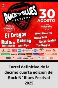 Cartel definitivo de la décimo cuarta edición del Rock N´Blues Festival 2025