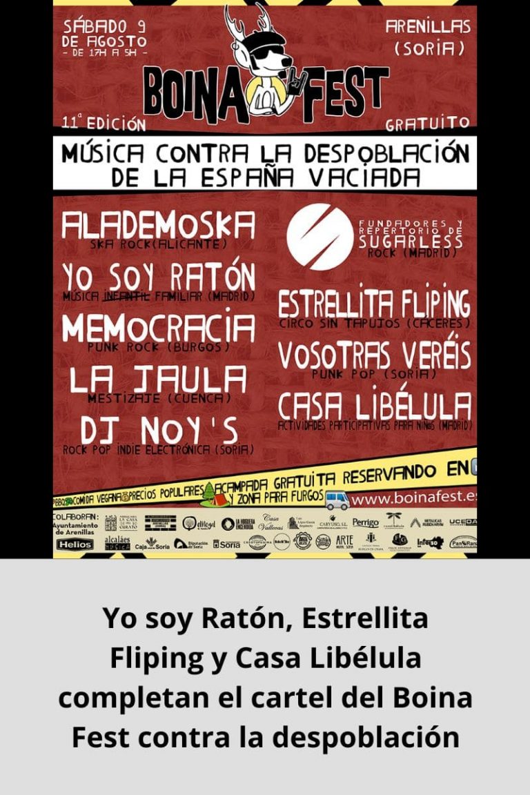 Yo soy Ratón, Estrellita Fliping y Casa Libélula completan el cartel del Boina Fest contra la despoblación