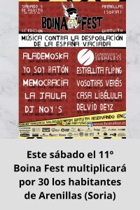 Este sábado el 11º Boina Fest multiplicará por 30 los habitantes de Arenillas (Soria)