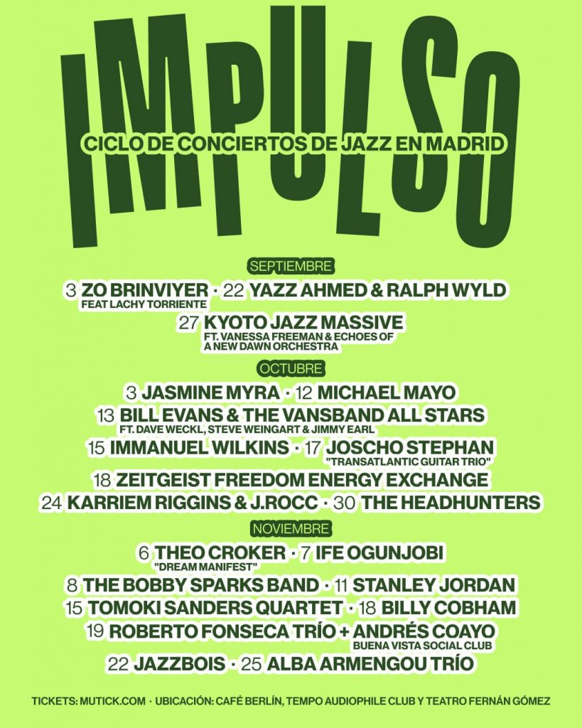 Cartel IMPULSO, Ciclo de conciertos de jazz en Madrid