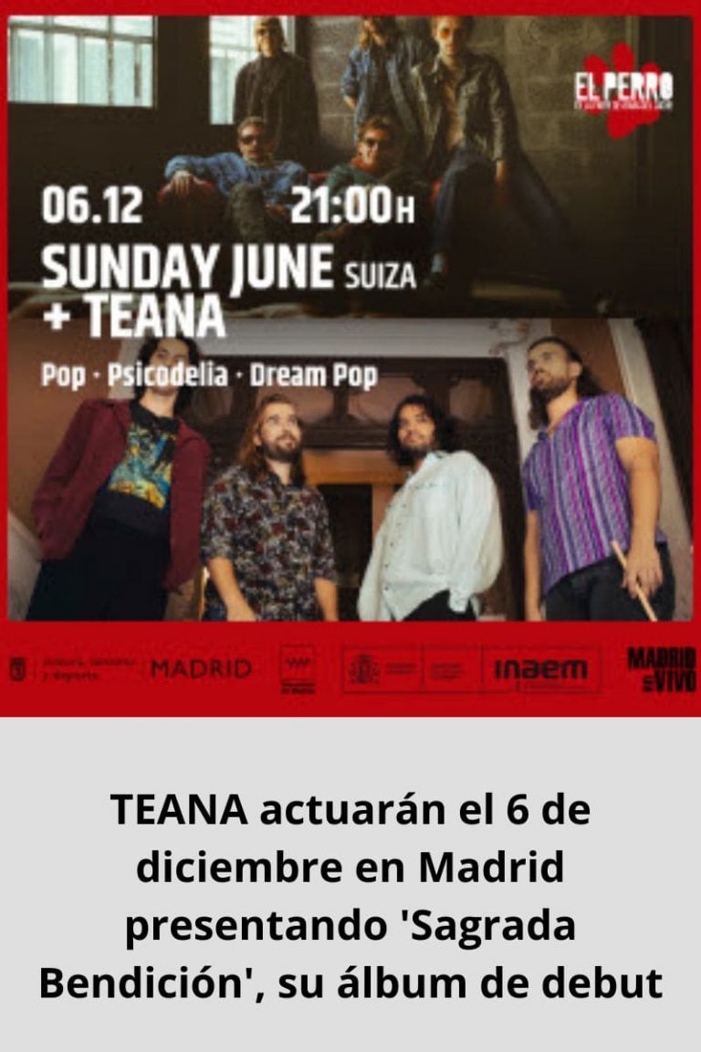 TEANA actuarán el 6 de diciembre en Madrid presentando ‘Sagrada Bendición’, su álbum de debut