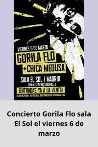 Concierto Gorila Flo sala El Sol el viernes 6 de marzo