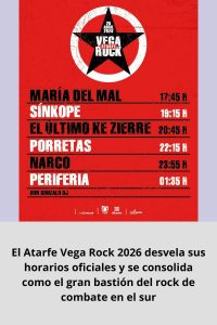El Atarfe Vega Rock 2026 desvela sus horarios oficiales y se consolida como el gran bastión del rock de combate en el sur