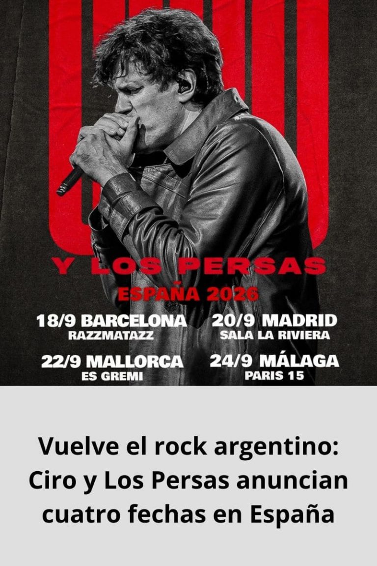 Vuelve el rock argentino: Ciro y Los Persas anuncian cuatro fechas en España
