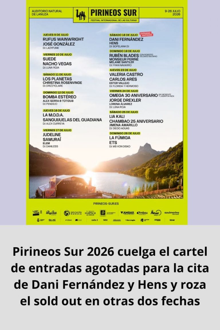 Pirineos Sur 2026 cuelga el cartel de entradas agotadas para la cita de Dani Fernández y Hens y roza el sold out en otras dos fechas