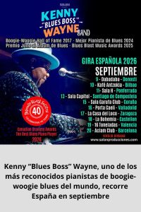 Kenny “Blues Boss” Wayne, uno de los más reconocidos pianistas de boogie-woogie blues del mundo, recorre España en septiembre
